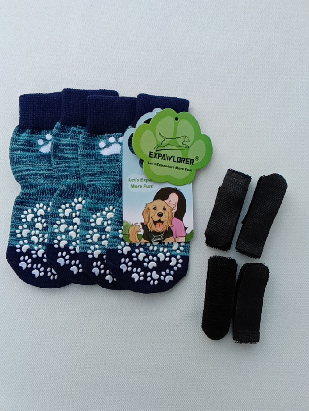 Dog 🐶 Anti Slip Socks Blue & Navy Size M